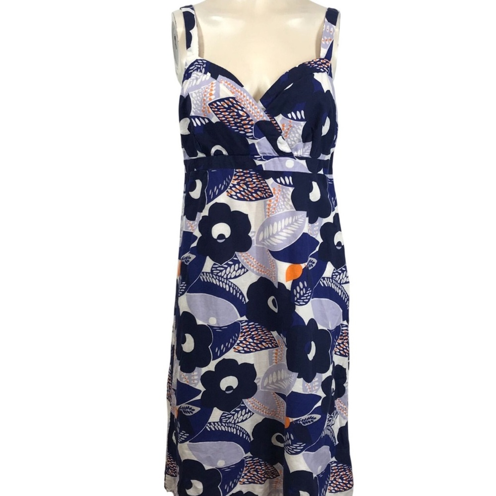 Boden Floral Dress in Blue and Orange